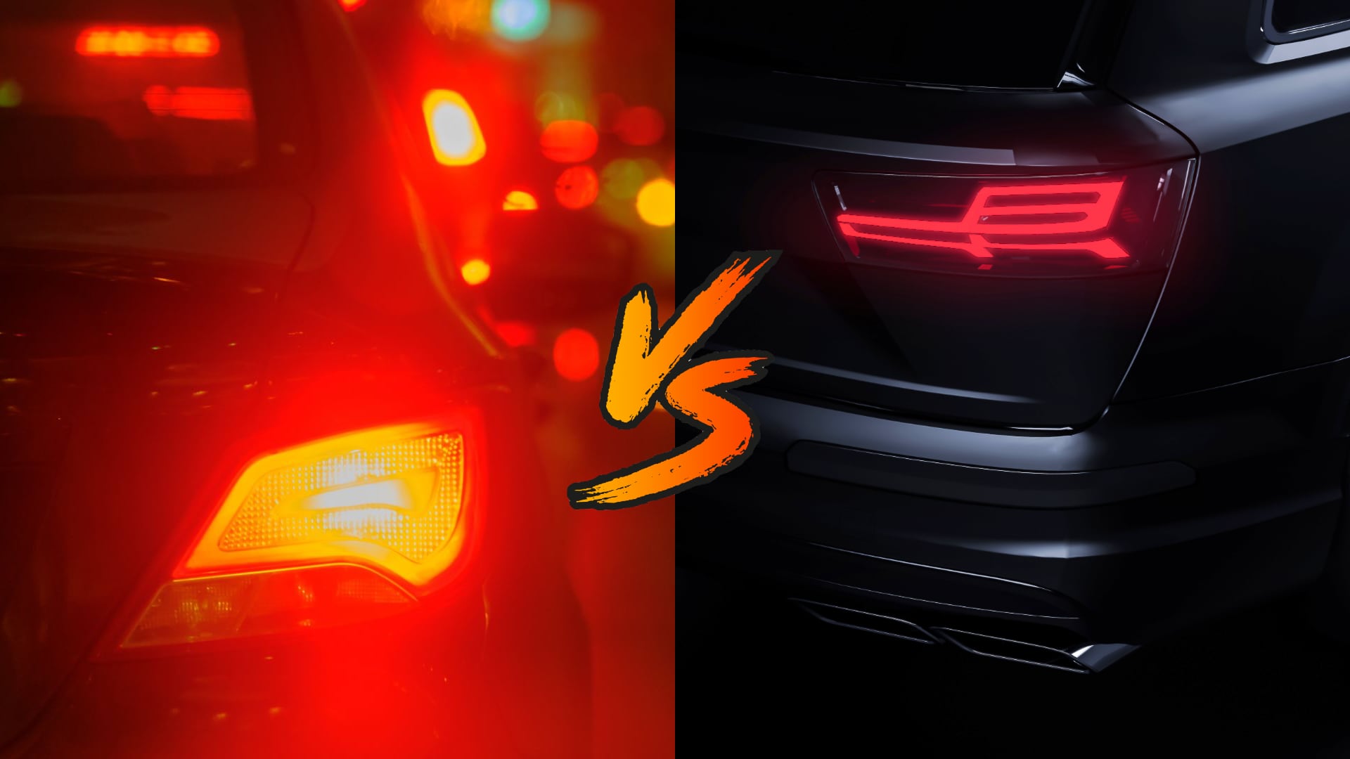 a close up of a car's tail lights.|a close up of a car with a body of water in the background.|a close up of the tail lights of a car.