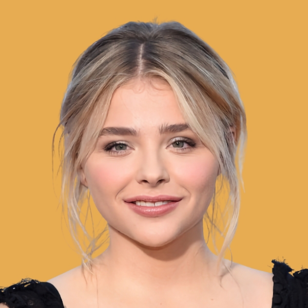 An image of a woman with blonde hair and a yellow background.