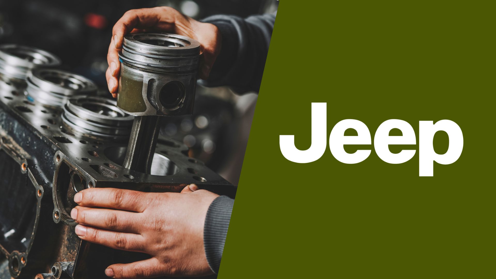 A man is working on a jeep engine.|A white tesla sports car with four numbers on it.|A white car with blue numbers on it.|A white tesla sports car with four numbers on it.