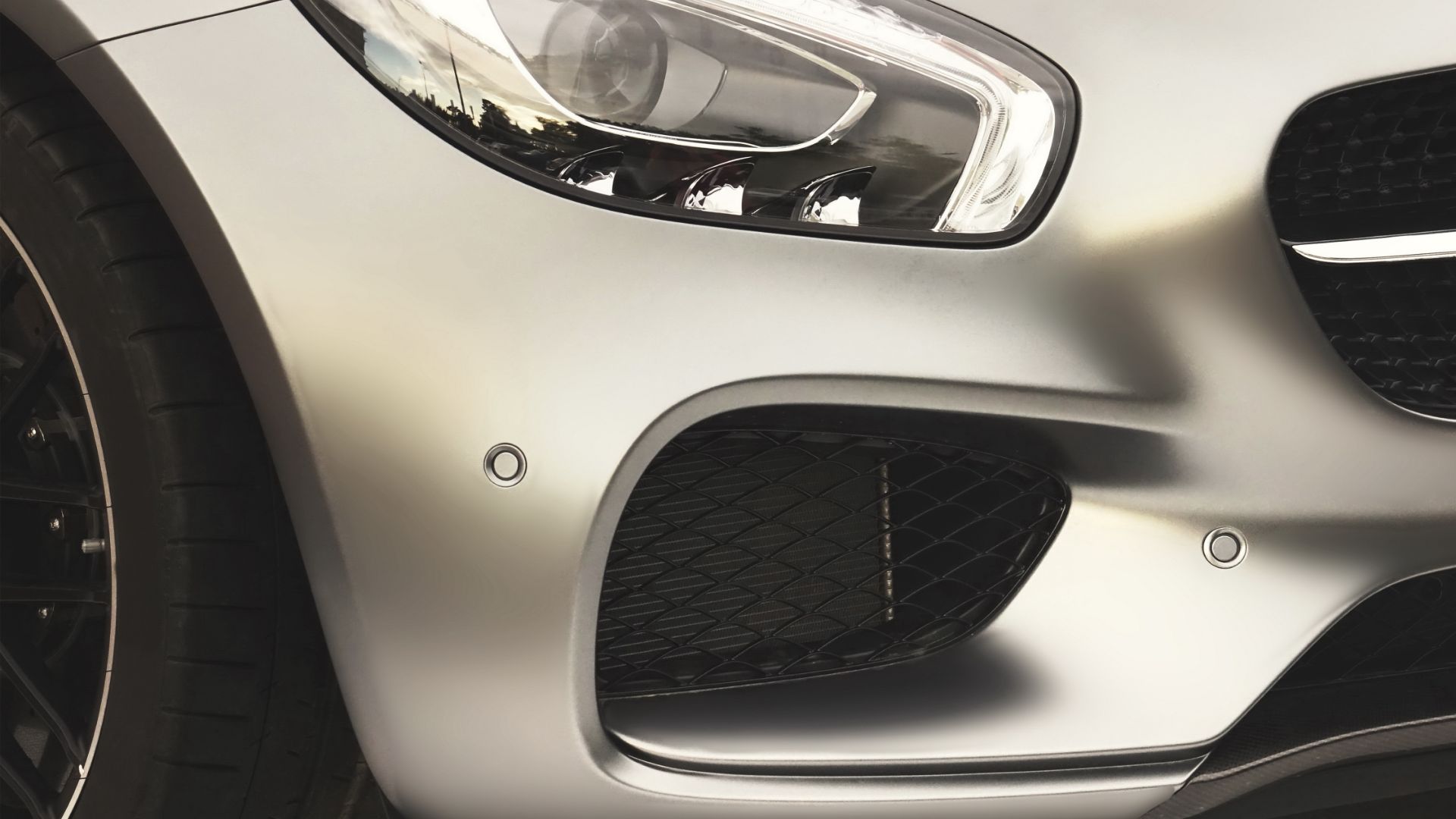 a close up of the front of a car.