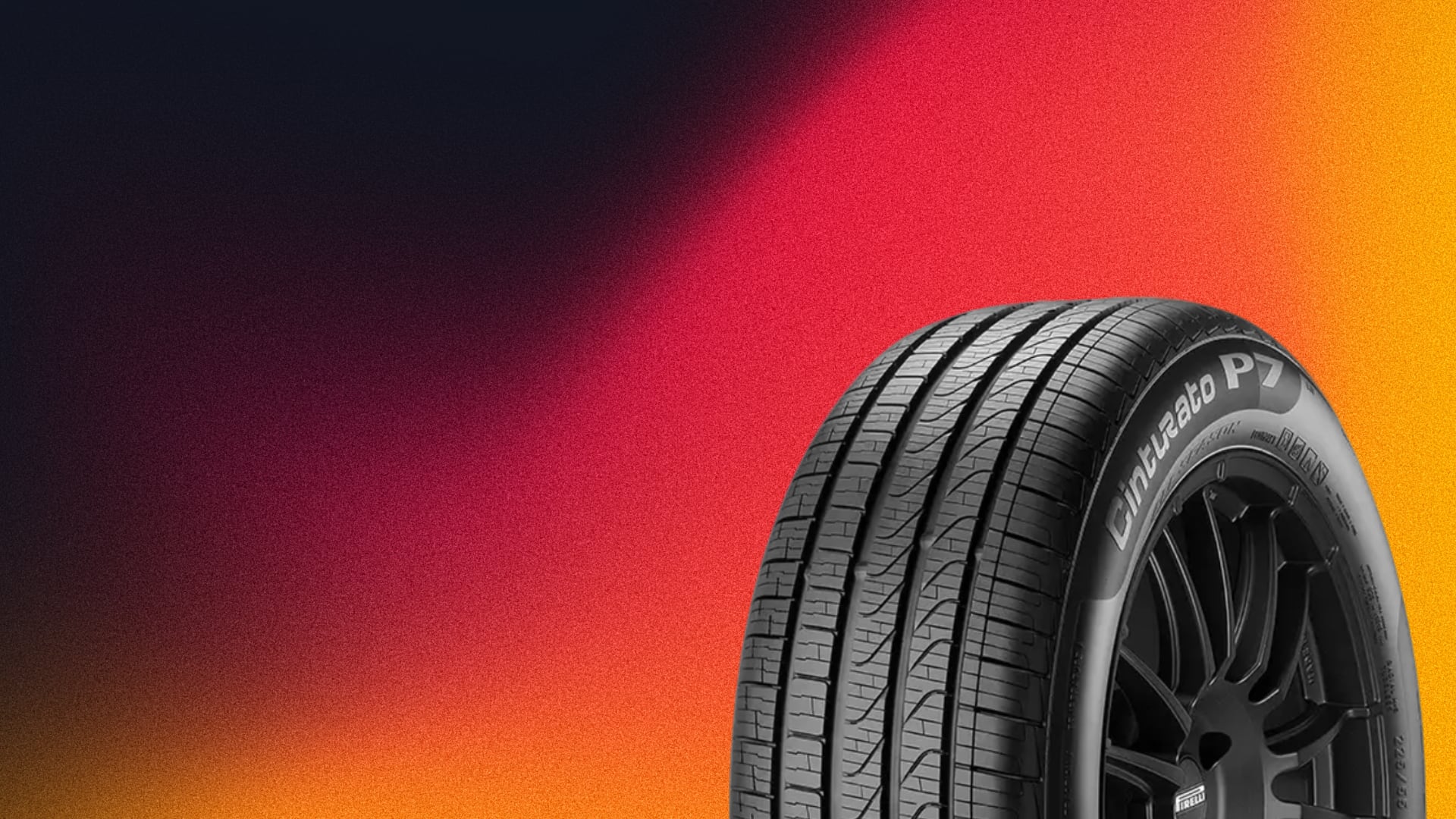 a close up of a tire on a colorful background.