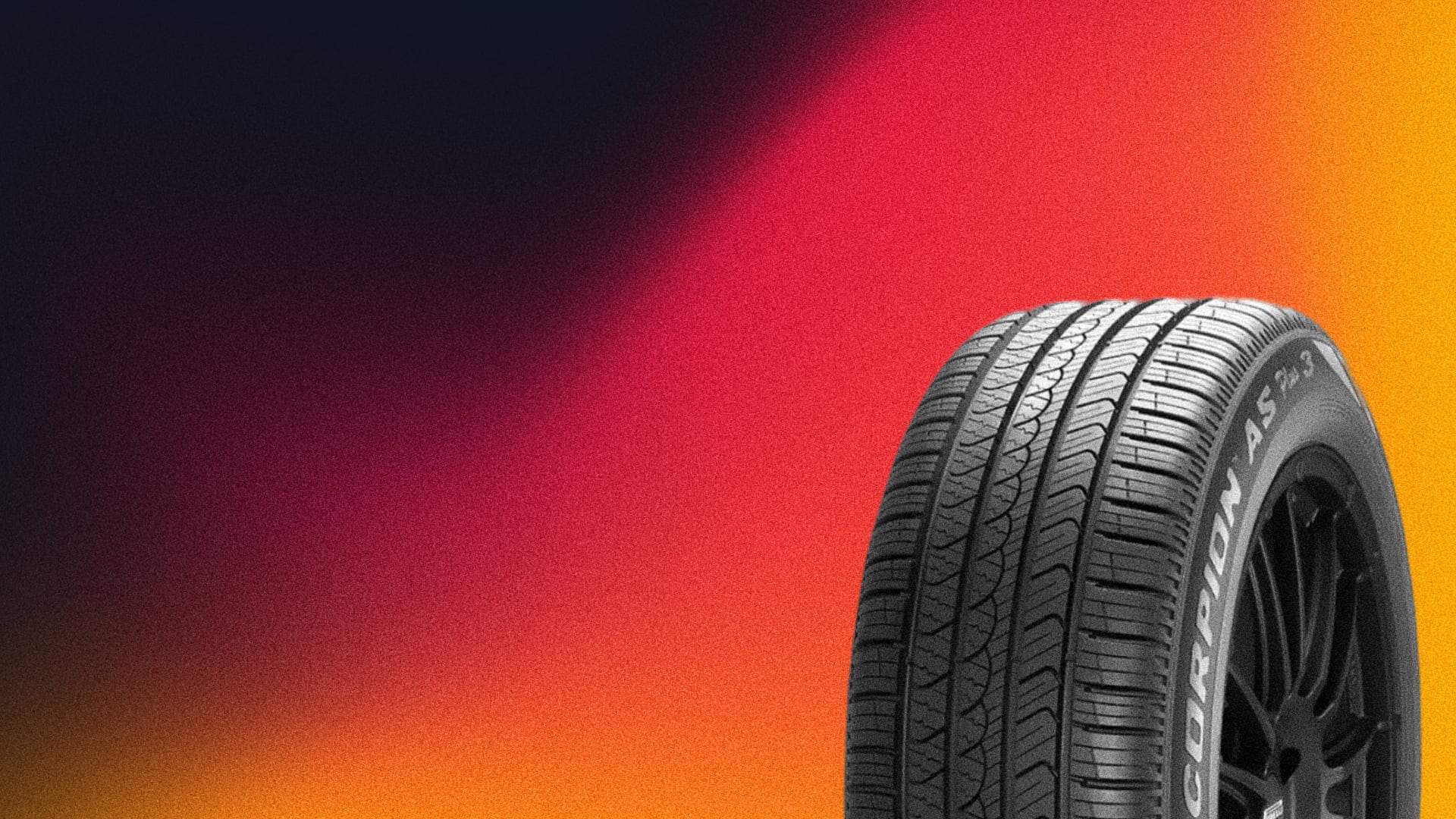 a close up of a tire on a colorful background.